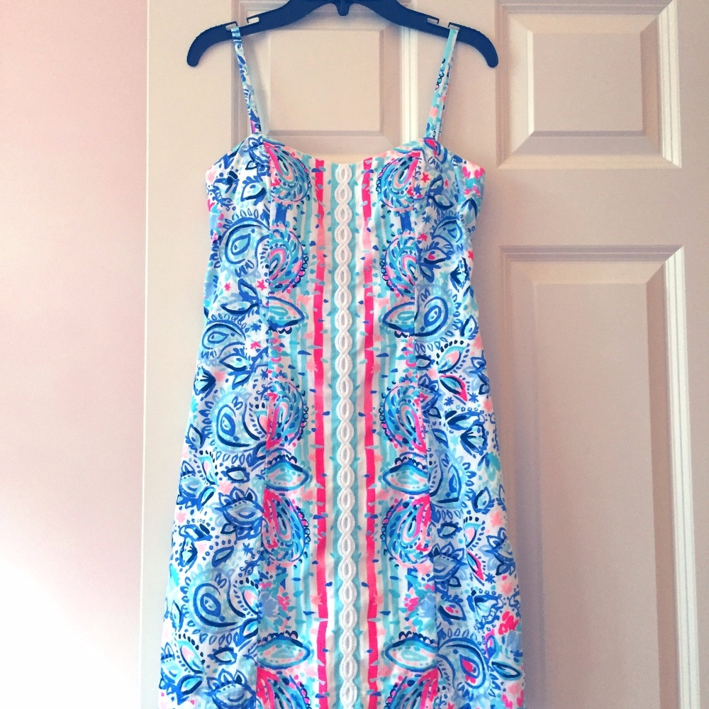 Lilly Pulitzer Blue and Pink Paisley Mini Dress